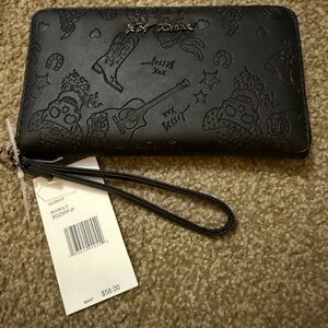 Betsey Johnson Black Embossed Wallet
